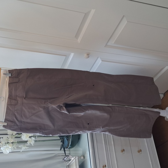 Lululemon Mens Wet Dry Warm Stretch‎ Activewear Taupe Vented Pants Taupe S-30 - Picture 4 of 9